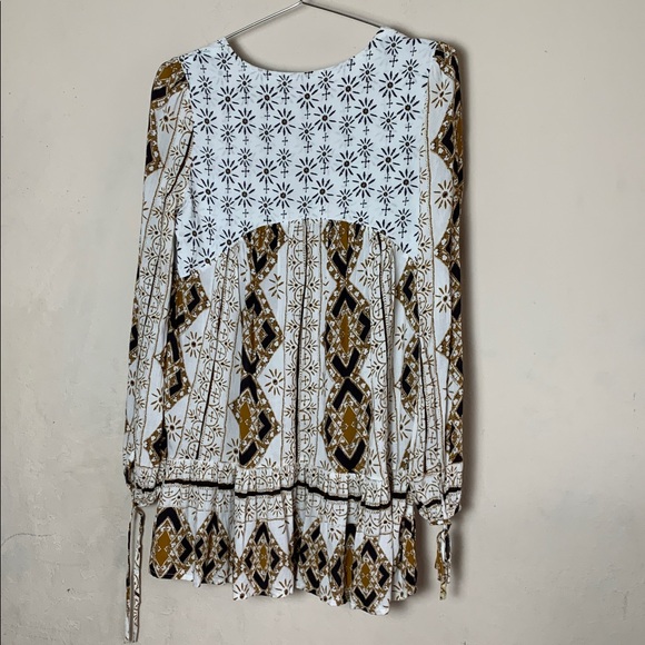 Free People 60's Down by the Bay Tunic Ivory Combo Size XS - Picture 7 of 8